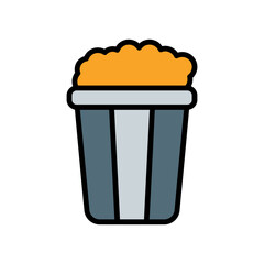 Popcorn Icon, Fast Food Vector Design