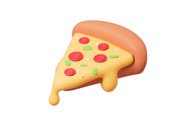 Cartoon pizza model, 3d rendering.