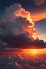 Beautiful clouds in the sky. AI generated illustration