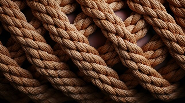 Close-up detailed image of intertwined rope