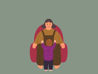 flat design parenting vector illustration