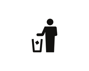 Litter recycle icon vector symbol design illustration