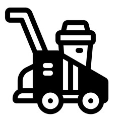 Lawn Mower Glyph Icon