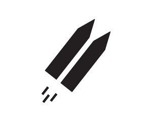 Missile rocket astronomy icon vector symbol design isolated