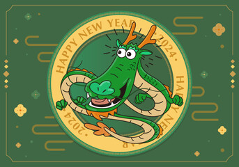 Happy new year of cartoon dragon greeting cards chinese translation new year