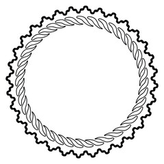 Decorative vintage openwork circle frame. Ornate round border on white background. 
Classic style pattern. Vector illustration