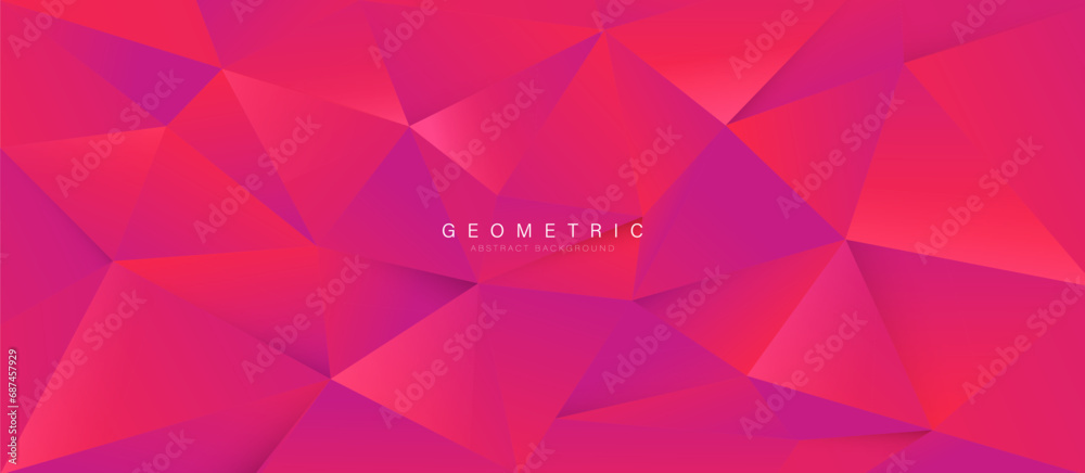 Aufkleber Modern abstract red polygon background design. 3d Triangular texture banner