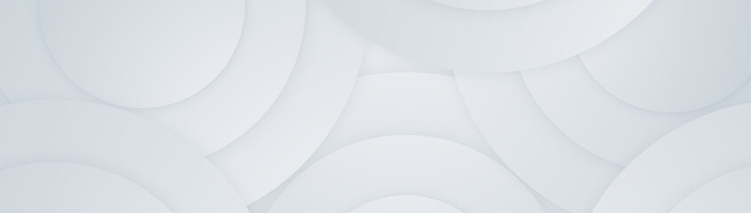 White Circle pattern wall background. 3d minimal trendy clean geometry banner. Vector illustration