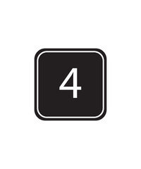 number 4 button icon, vector best flat icon.