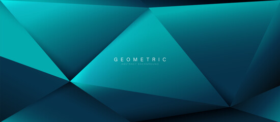 Modern abstract blue polygon background design. 3d Triangular texture banner. Vector illustration