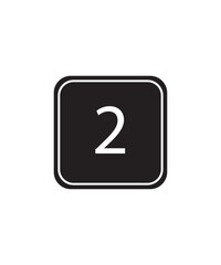 number 2 button icon, vector best flat icon.