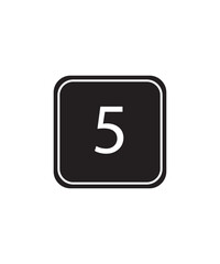 number 5 button icon, vector best flat icon.