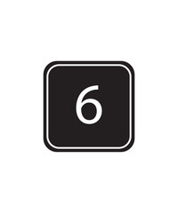 number 6 button icon, vector best flat icon.