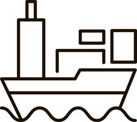 shipping boat line icon symbol illustration