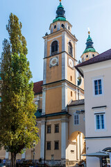 Fototapeta premium Ljubljana Slovenia. 10-03-2023. Church in Ljubljana in Slovenia.