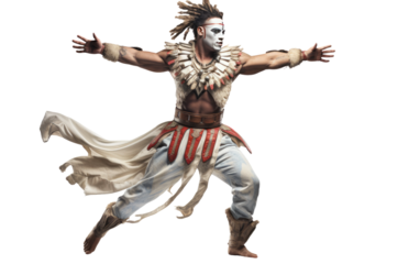 Acrobatic Attire Elegance in Motion on a White or Clear Surface PNG Transparent Background