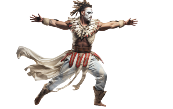 Acrobatic Attire Elegance in Motion on a White or Clear Surface PNG Transparent Background