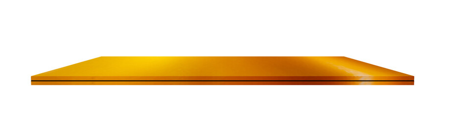 Shelf Orange Gold Shelves Empty Bookshelf Wall 3d Isolated Display Background Stage Product Floor...