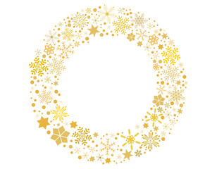 雪の結晶のラウンドフレーム素材　1