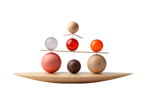 Harmony in Motion The Balancing Act on a White or Clear Surface PNG Transparent Background