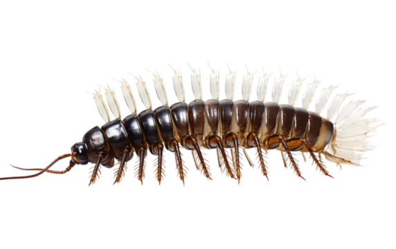 Enigmatic Segmented Crawler The Centipede on a White or Clear Surface PNG Transparent Background