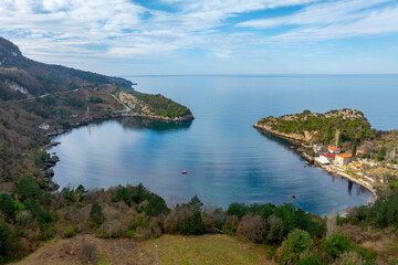 Fototapeta na wymiar Beautiful landscape of Gideros Bay - Cide, Kastamonu, Turkey