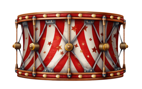 Drumming Circus Beat Under the Big Top on a White or Clear Surface PNG Transparent Background - Powered by Adobe
