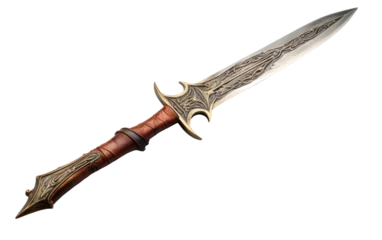 Fotobehang Mighty Claymore Sword of Strength on a White or Clear Surface PNG Transparent Background © Usama