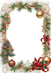 christmas frame with branches