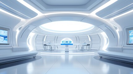 Obraz premium Modern Futuristic Spaceship Interior