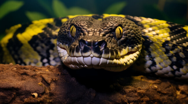 Carpet Python resting in its natural habitat.