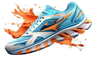 Swift Dynamic Dash Sneakers Ready Set Go on a White or Clear Surface PNG Transparent Background