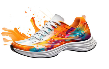 Swift Dynamic Dash Sneakers Ready Set Go on a White or Clear Surface PNG Transparent Background