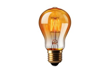 Enigmas Elegance through Edisons Bulb on a White or Clear Surface PNG Transparent Background