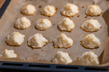 macaroon cookies on baking paper