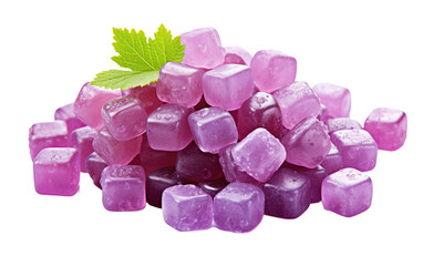 Grape Glee Gummies: Flavorful Taste Sensation on a White or Clear Surface PNG Transparent Background