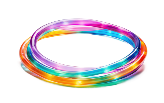 Swirling into Fitness with Hula Hoops on a White or Clear Surface PNG Transparent Background