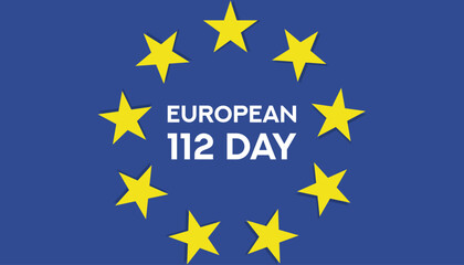 Vector illustration on the theme of European 112 Day observed each year during February.banner, Holiday, poster, card and background design.