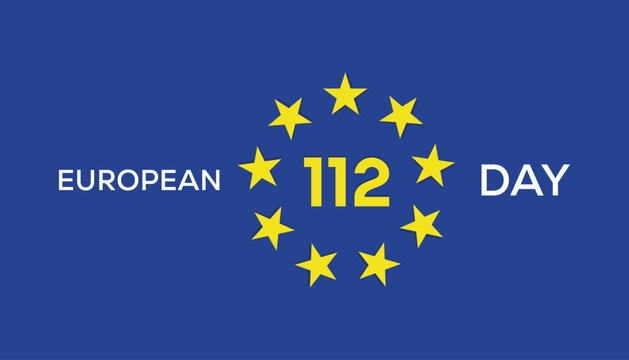 Vector illustration on the theme of European 112 Day observed each year during February.banner, Holiday, poster, card and background design.