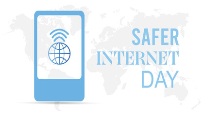 Vector illustration on the theme of Safer internet day observed each year during February.banner, Holiday, poster, card and background design.