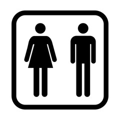 Restroom women and men wc symbol, flat web button, toilet vector illustration information