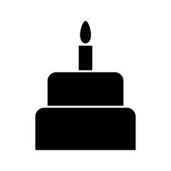 Fototapeta premium Sweet cake icon, bakery dessert food symbol, happy birthday day graphic vector illustration