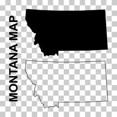 Set of Montana map, united states of america. Flat concept icon symbol vector illustration - obrazy, fototapety, plakaty