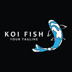 Koi Fish Logo Design, Chinese Lucky And Triumph Ornamental Fish Vector, Company Brand Gold Fish Icon