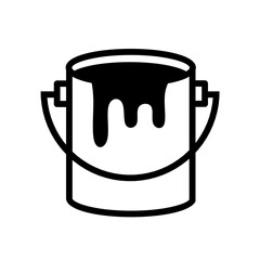paint bucket icon vector on white background