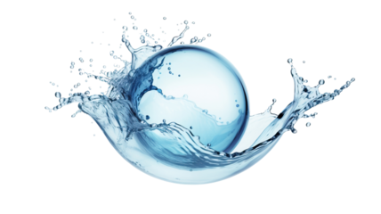 Realistic Blue water wave isolated on a white background.