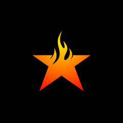 Obraz premium Black rear catar fiery star logo