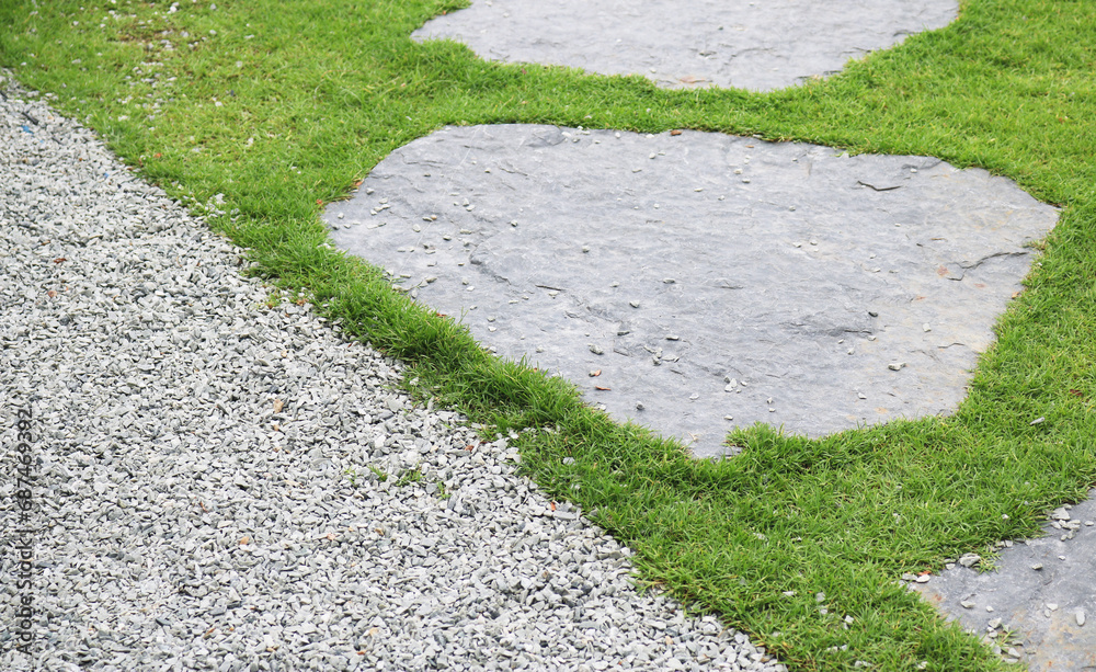 Wall mural closeup landscape walkway stone material.