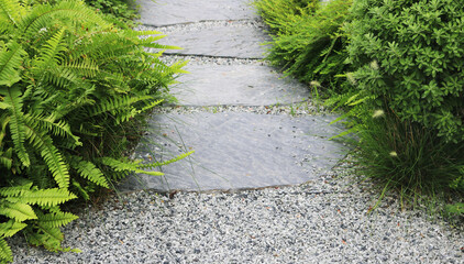 Landscape stone pathway pattern background.