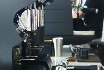 Two group coffee machines in the cafe.